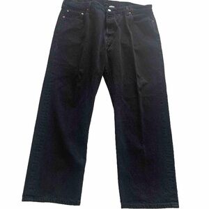 Levi's Jeans 501 Button Fly Straight Leg Men’s Sz 42x30 Black Denim 5 Pocket